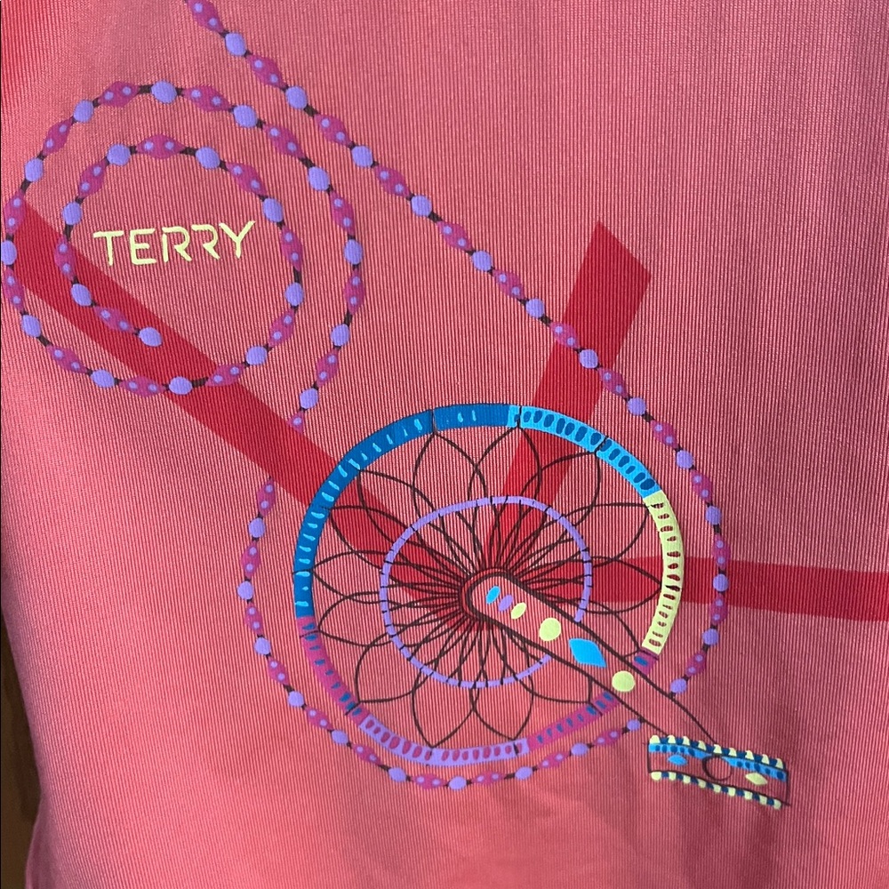 Terry Bicycles sleeveless tech shirt tank top tee Size L coral bicycle graphic - Picture 2 of 7